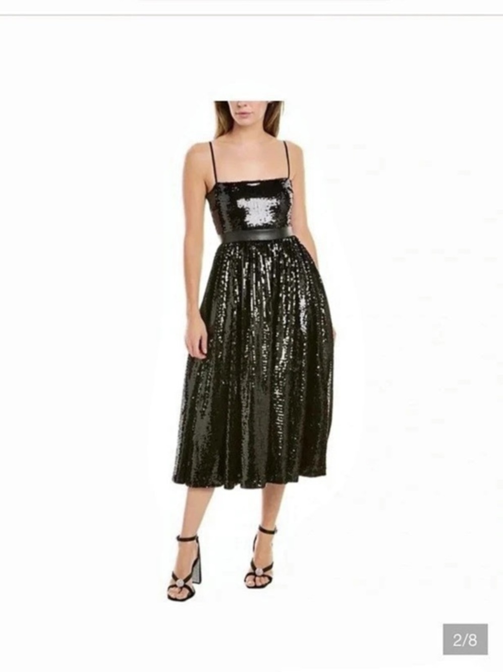 We Wore What Black Midi Sequin Dress size 2